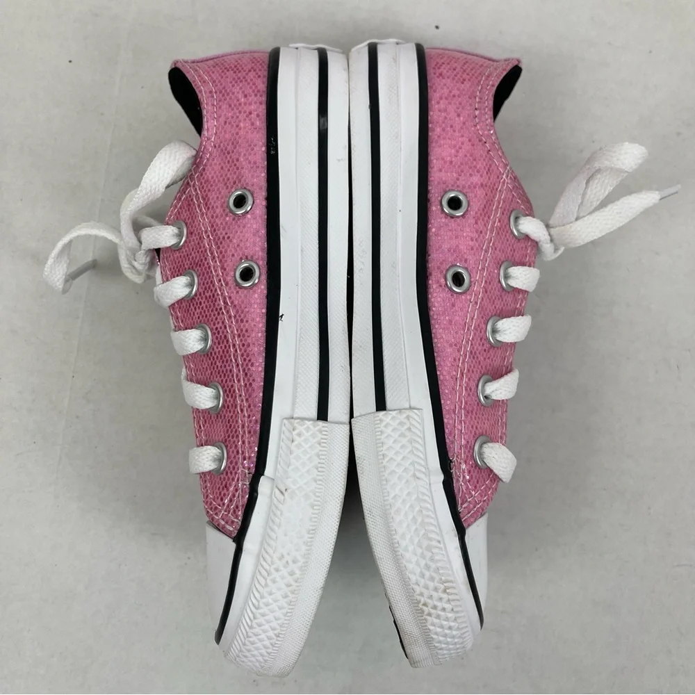 Converse All Star Kids Size 12 Pink Sparkle Low Top Sneakers Youth 12 US‎